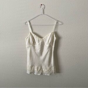 White Lace Trim Cami Top